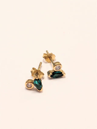 Rose Marie Paris - Stud Goutte Green - Gold