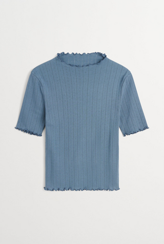 SKALL - PRE-ORDER Edie T-Neck Tee - Faded Blue