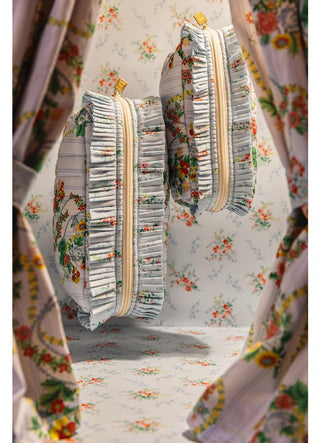 BON DEP - Pouch Square Ruffles Liberty - Ribbon Cascade