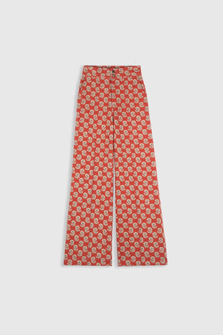 MARIA DE LA ORDEN - Douglas Pant - Red Flowers Denim