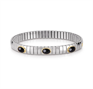 Nomination - Extension stretch BRACELET steel 18k gold BLACK ZIRCONIA TRIPLE