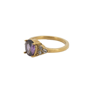 All The Luck in the World - Ring Small Oval Stone - Purple