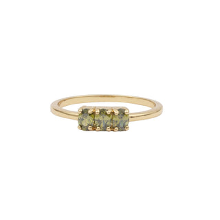 All The Luck in the World - Cherie Goldplated Ring Bar Small - Green