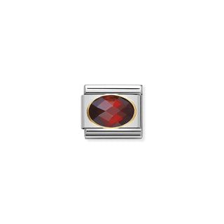 Nomination - Link FACETED CUBIC  18k gold RED