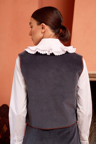 MARIA DE LA ORDEN - Vienna Vest - Midnight Corduroy