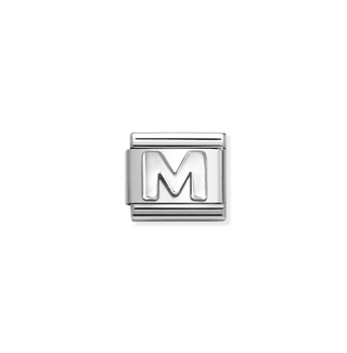 Nomination - Link OXIDIZED LETTER 925 sterling silver M