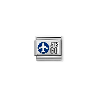 Nomination - Link PLATES steel 925 sterling silver LETS GO PLANE