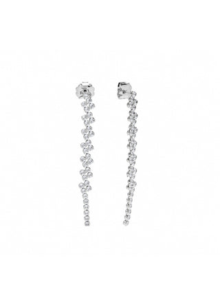 Pico Copenhagen - Claire Crystal Long Studs - Clear Silver