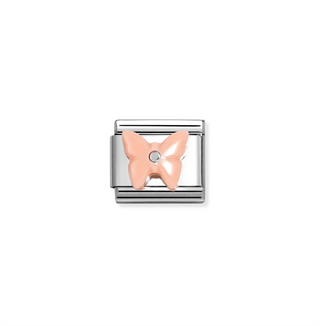 Nomination - Link SYMBOLS steel 925 sterling silver BUTTERFLY PINK RESIN