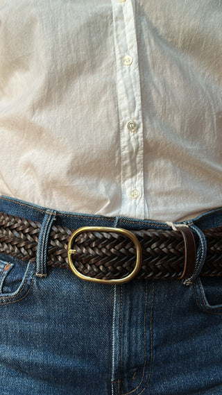 DRAGON DIFFUSION - Belt Oval Buckle - Dark Brown