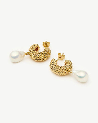MISSOMA - Pearl Baya Small Hoop Drop Earrings