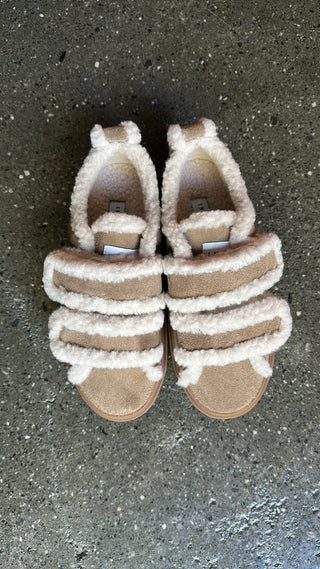 INUIKII - Shearling Low Velcro - Light Beige