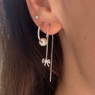 STINE A - Tres Petit Bow Earring - Silver Single