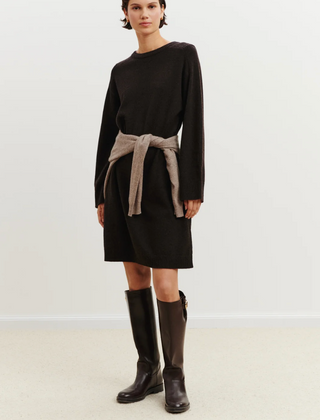 BOMPARD - Loose Midi Dress With Monogram - Ristretto