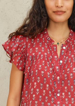 M.A.B.E - Ari Print Frill Dress - Red