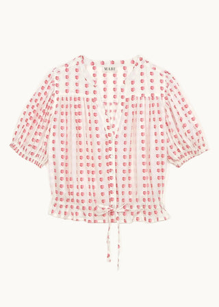 M.A.B.E - Karla Top - Ecru/Red