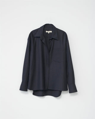 AF Agger - Fine Wool Oversized Shirt - Navy