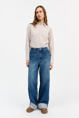 SKALL - Fauna Shirt - Raspberry/Cream Stripe