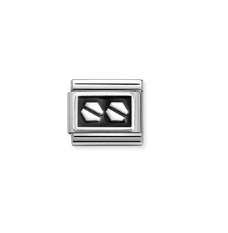 Nomination - Link PLATES SYMBOLS stainless steel 925 sterling silver enamel DOUBLE HEX SCREWS