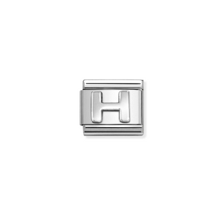 Nomination - Link OXIDIZED LETTER 925 sterling silver H