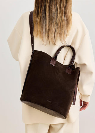 Koné - Leonardo Mix Bag - Palissandro Suede+Croco