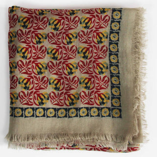 LES BELLES VAGABONDES - Carré Wool Poème - Rouge