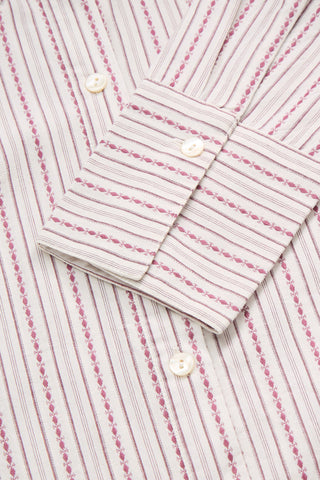 SKALL - Fauna Shirt - Raspberry/Cream Stripe