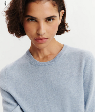 BOMPARD - Classic Round Neck Sweater - Bleu Glacier