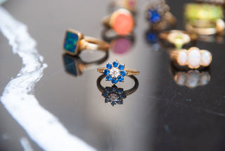 All The Luck in the World - Chérie Ring Flower - Blue Transparant
