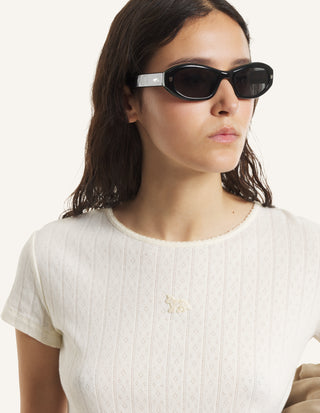 MAISON KITSUNÉ - Baby Fox Pointelle Tee-Shirt - Pure Ecru