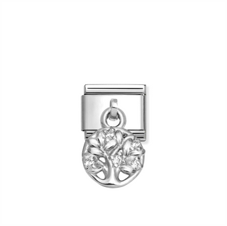 Nomination - Link CHARMS steel 925 sterling silver TREE OF LIFE WHITE