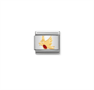 Nomination - Link AIR ANIMALS enamel and 18k gold ROBIN