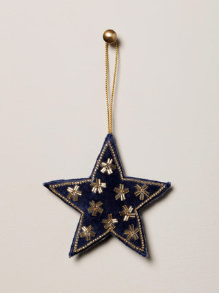 CHEHOMA - Hanging Embroidered Star Royal Blue