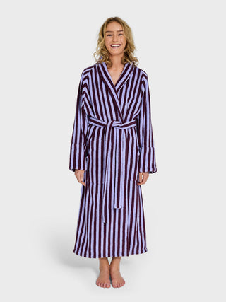 BONGUSTA - Naram Bathrobe - Wine & Lavender Blue