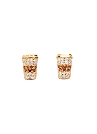Pico Copenhagen - Latte Crystal Studs - Gold
