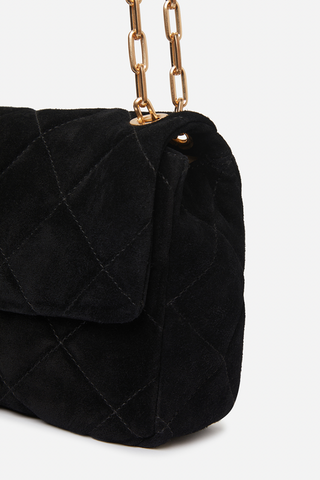 VANESSA BRUNO - Large Moon Bag Suede - Noir