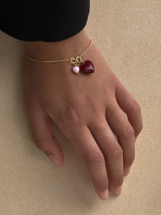 Pico Copenhagen - Amore Heart Pendant Wine - Gold