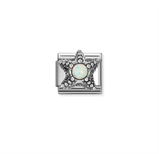 Nomination - Link SYMBOLS os stone 925 sterling silver WHITE OPAL STARFISH