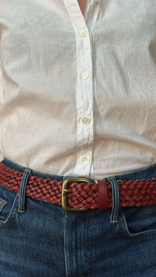 DRAGON DIFFUSION - Belt Square Buckle - Bordo