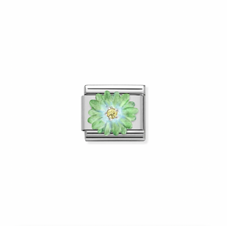 Nomination - Link SYMBOLS 925 sterling silver GREEN flower