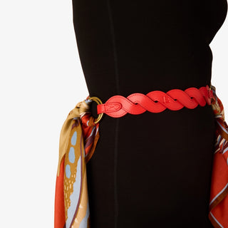 INOUI - Leather Belt Handle - Braid Red