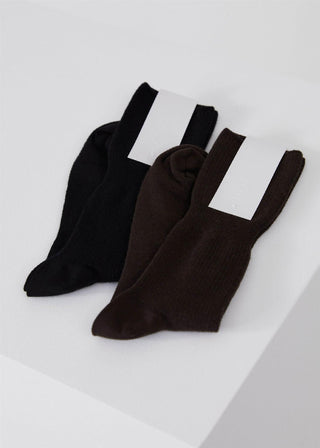 AIAYU - Wool Rib Socks - Navy