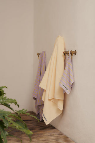 BONGUSTA - Naram Hand Towel - Lilac & Neon Yellow