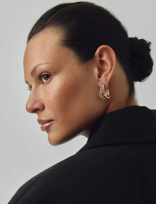 MISSOMA - Molten Snow Double Medium Hoop Earrings