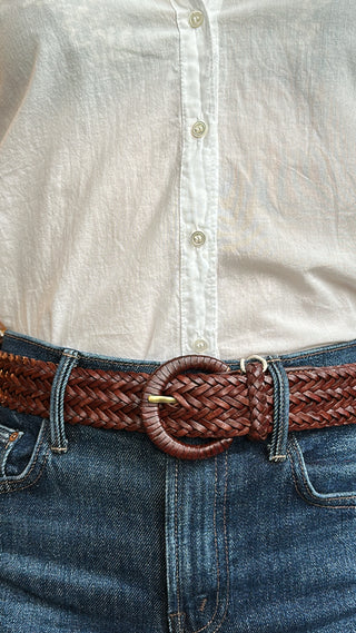 DRAGON DIFFUSION - Ply Wrapped Leather Buckle - Bruciato