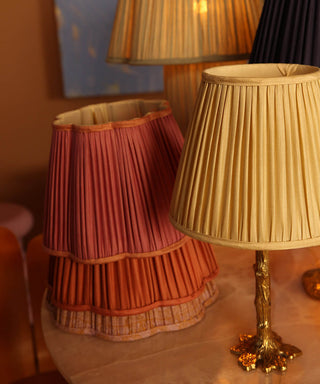 DOING GOODS - Diya Scalloped Lampshade Silk - Fuchsia
