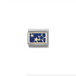 Nomination - Link 18K Gold & Enamel STARS BLUE PLATE