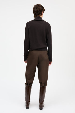SKALL - Amara T-Neck Jumper - Dark Brown