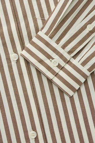 SKALL - Edgar Shirt - Brown/Ecru Stripe