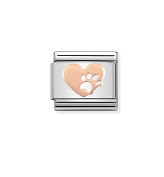 Nomination - Link SYMBOLS  9k rose gold Heart with Paw